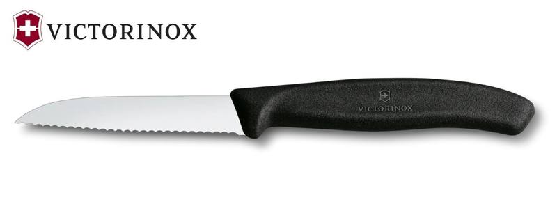 Buy Victorinox Swiss Classic 8cm Black Pairing Knife | Straight or Wavy Edge in NZ New Zealand.