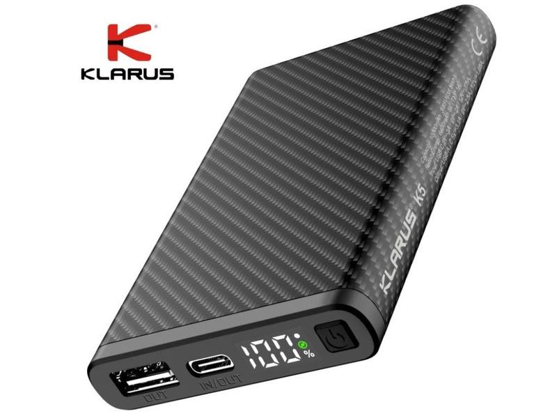 Buy Klarus K5 Carbon Fiber Lightweight Waterproof Power bank 10000mAh in NZ New Zealand.