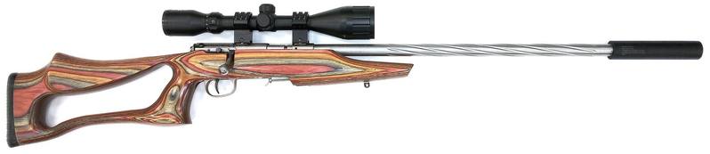 Buy 17hmr Savage M93R Stainless Laminate 21" with 4x12-42ao Scope & Silencer in NZ New Zealand.