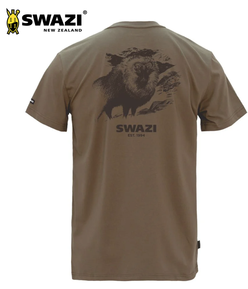 Buy Swazi Reverse Tahr Tussock Tee | Choose Size in NZ New Zealand.