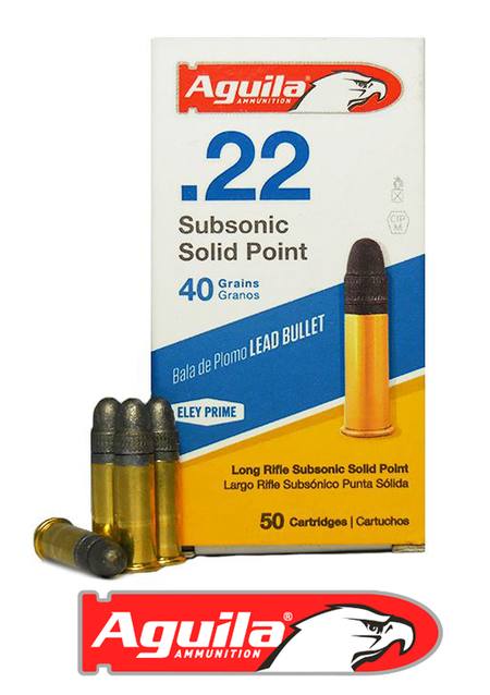 Aguila 22LR Subsonic 40gr Round Lead Point 1025fps NZ - 22 LR by Gun City