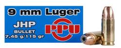 Buy 9mm Luger Prvi (PPU) 115gr, Jacketed Hollow Point *Choose Quantity* in NZ New Zealand.