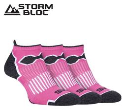 Buy Storm Bloc Womens Breathable Padded Trainer Socks 4-8 | Fluro 3 Pack in NZ New Zealand.