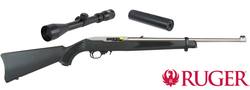 Buy 22 Ruger 10/22 Stainless with 3-9x40 Scope & Hushpower Silencer in NZ New Zealand.