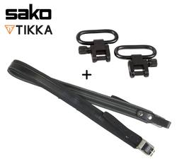 Buy Sako Leather Rifle Sling with Black Tikka Swivels in NZ New Zealand.